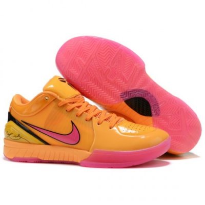 Nike Erkek Kobe 4 Turuncu / Pembe / Siyah Basketbol Ayakkabısı Türkiye - QO9QAEYO